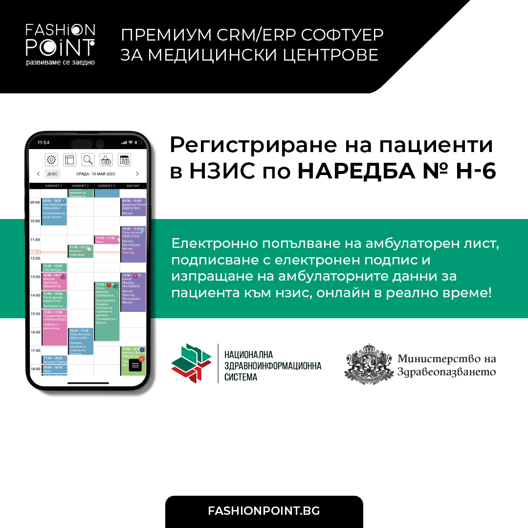 Регистриране на пациенти в НЗИС по наредба № Н-6